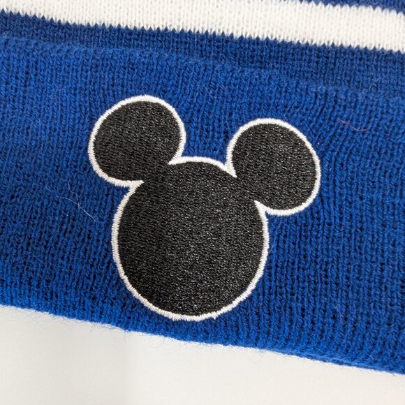 New Mickey Mouse Blue Pom Beanie hat with mini stretch gloves - Picture 6 of 7